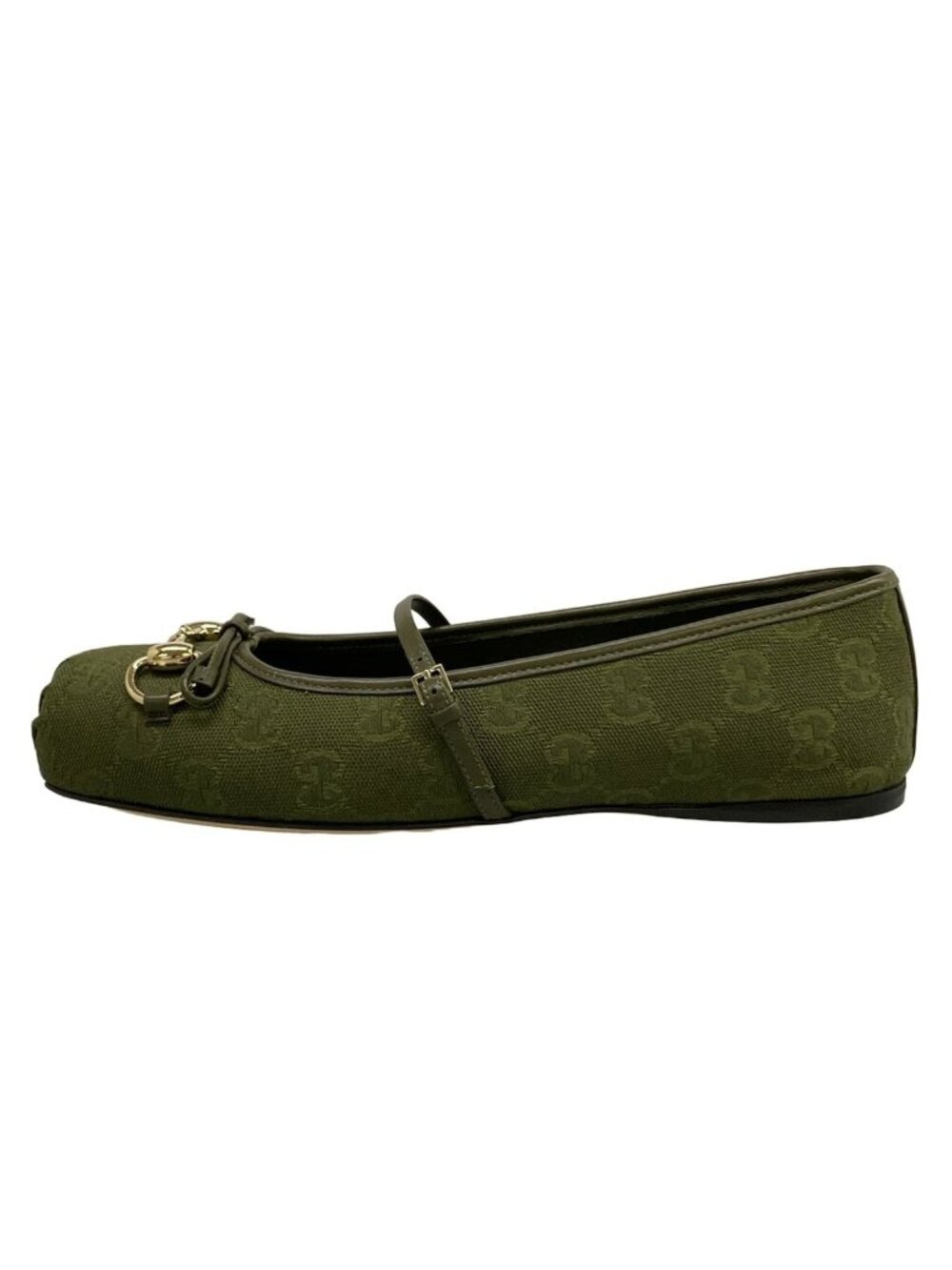 Gucci Slip-on Dark Green GG Supreme Horsebit Leather Slipper